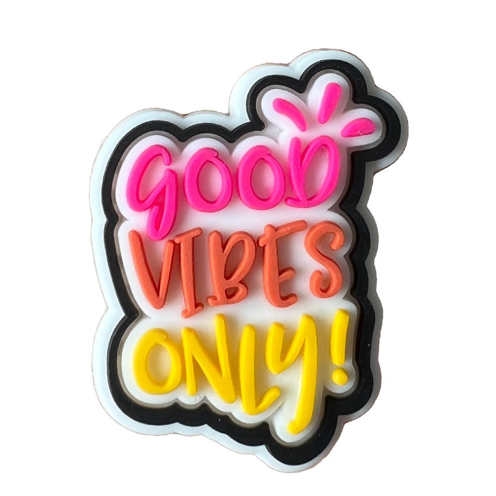 Cartoon inspirational phrase hole shoes shoe flower decorative buckle personality DIY student garden shoe buckle accessories cross-border wholesale - 5