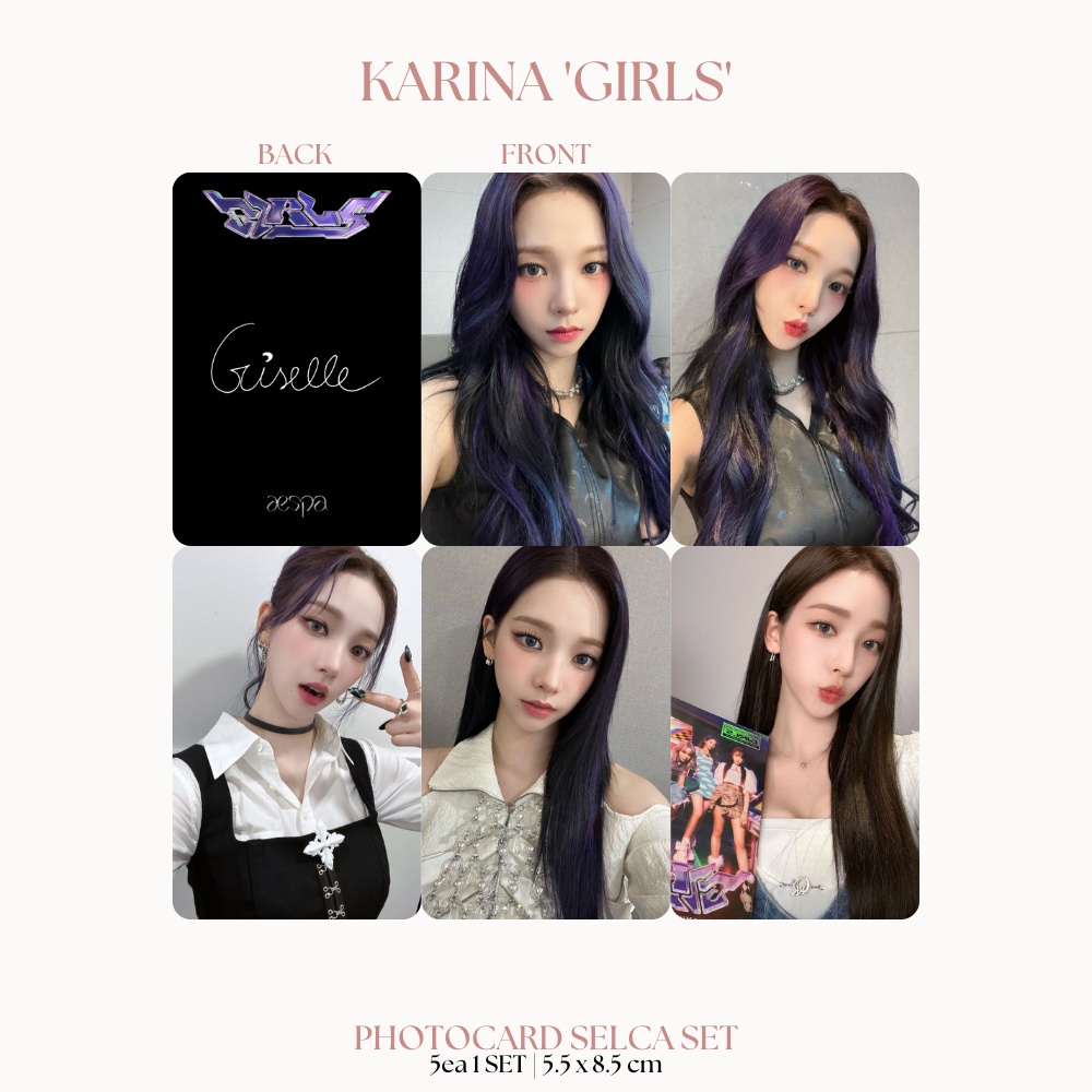[ PHOTOCARD ] Thẻ Card Bo Góc Thành Viên AESPA - Ver SELCA GIRLS - Chủ Đề BORN PINK Shut Down LOMO C