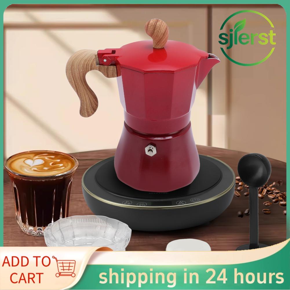 Sjlerst Yosoo 150ml Hợp kim nhôm cà phê Ý Maker van duy nhất Bình đựng cà phê cho 3 ly bao gồm nhà phân phối muỗng lọc giấy tờ pha cà phê công cụ (gradient màu xanh lá cây)