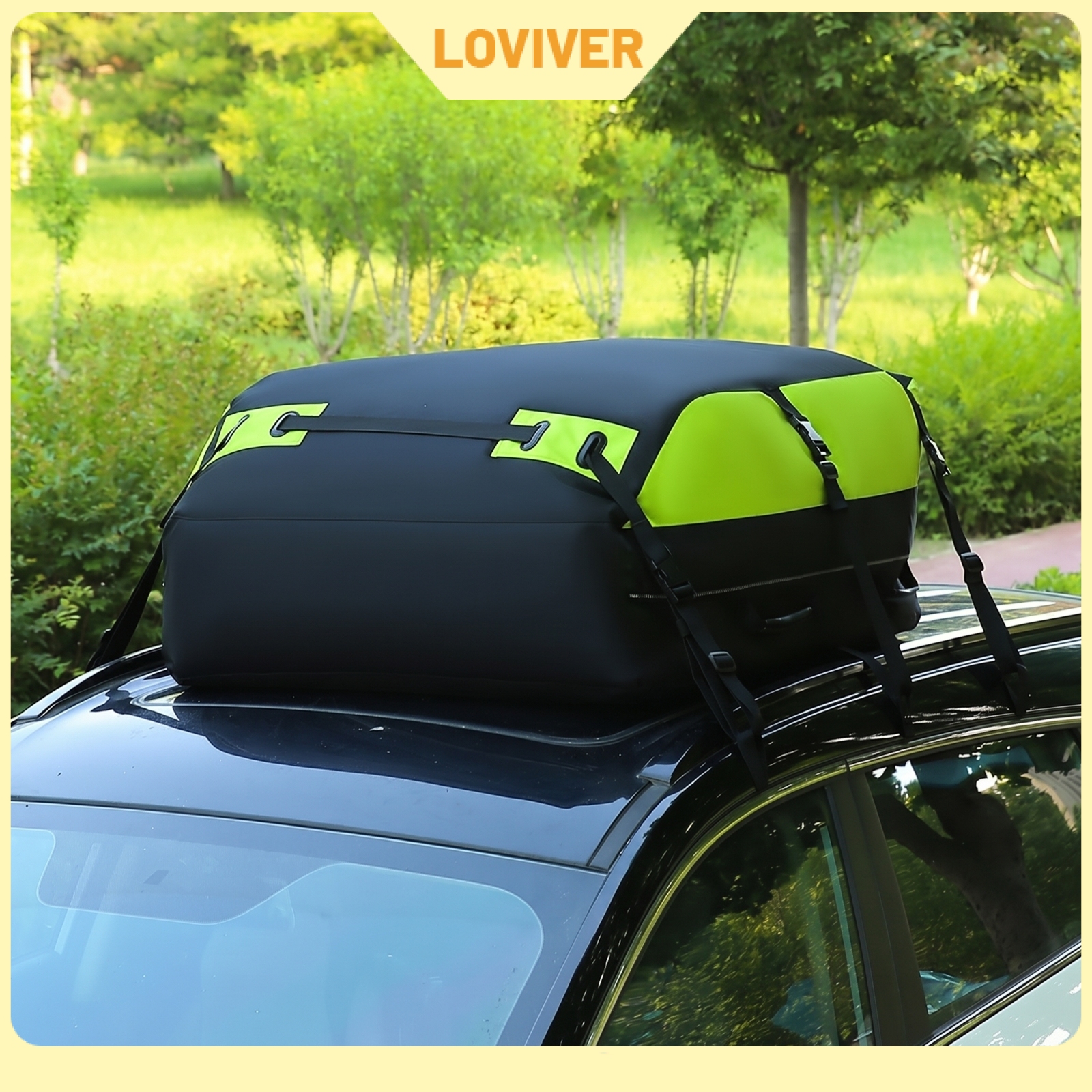 LOVIVER Waterproof Car Roof Bag with Straps Sleek Car Roof Cargo Bag Secure Rooftop Cargo Carrier Long-Lasting for Camping ราคา 7,928 บาท*ส่งฟรี