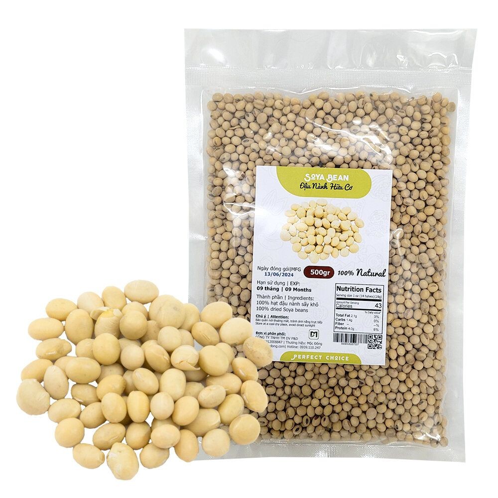 Đậu nành hữu cơ không biến đổi gen túi 500gr