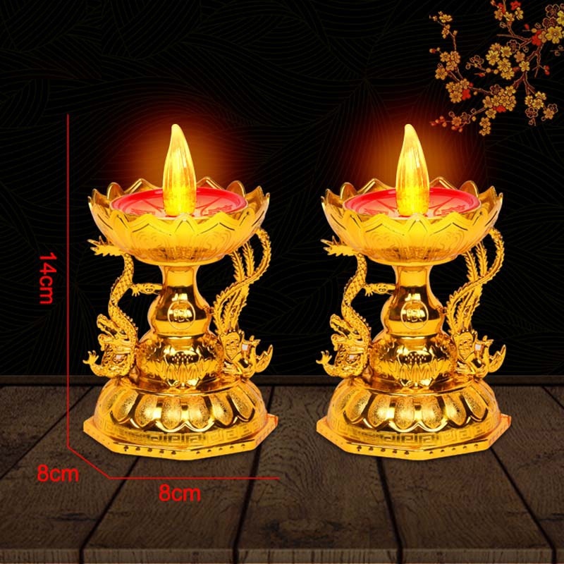 Đèn thờ bày bàn thần tài , ban gia tiên, chạy bằng pin