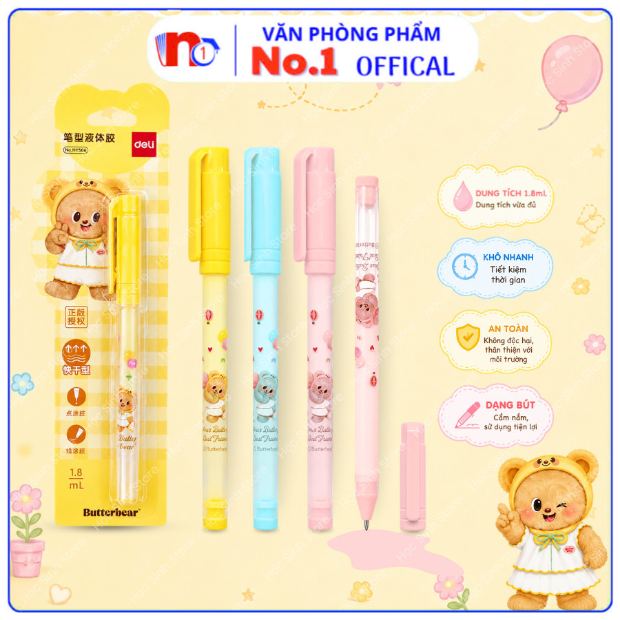 Hồ Nước Dạng Bút Deli HY506 1.8ml Thiết Kế Thông Minh, Độ Bám Dính Cao, Nhanh Khô, An Toàn