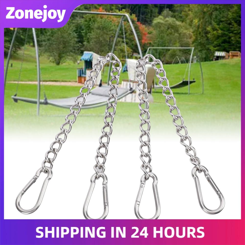 Zonejoy Fabater 2 Gói Dây Xích Ghế Có Khả Năng Chịu Tải 660lbs Dây Xích Võng Bằng Thép Không Rỉ Với 4 Móc Khóa Lò Xo Cho Đu Đấm Túi Ghế Võng Trong Nhà Ngoài Trời