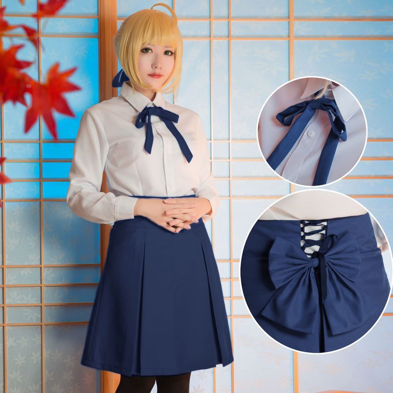 New fatetaynoight đêm Saber Vua của chúng tôi Trang Phục Cosplay trang phục sinh viên GF Trading
