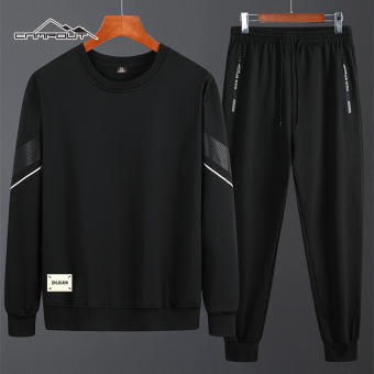 Bình thường Quần áo thể thao nam dáng rộng cho Nam Áo nỉ cổ tròn với hai trang phục