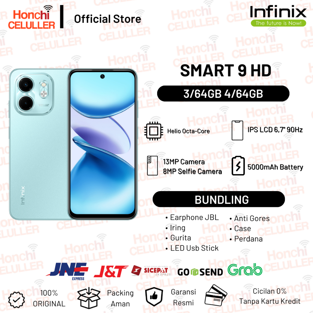 Infinix Smart 9 HD 4/64GB 3/64GB - Up to 8GB Extended RAM - 6.7 inch 90Hz Punch Hole Display - Helio Octa Core - 5000 mAh Garansi Resmi Indonesia Harga  1,149,000 Ringgit*Penghantaran Percuma