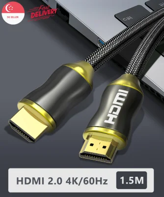 HDMI Cable V2 Nylon Braided High Performance Supports HDMI ARC 4K Ethernet UHD FullHD 1080p 3D 4K/60Hz Xiaomi TV Samsung UHD Playstation Xbox- 1.5M Length