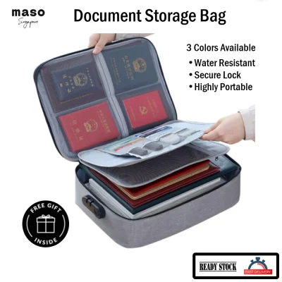 Document Organizer Bag - Portable File Folder with Password Lock, Waterproof Travel Organizer, A4 Letter Size Document Holder, Passport, Legal Documents, Valuables