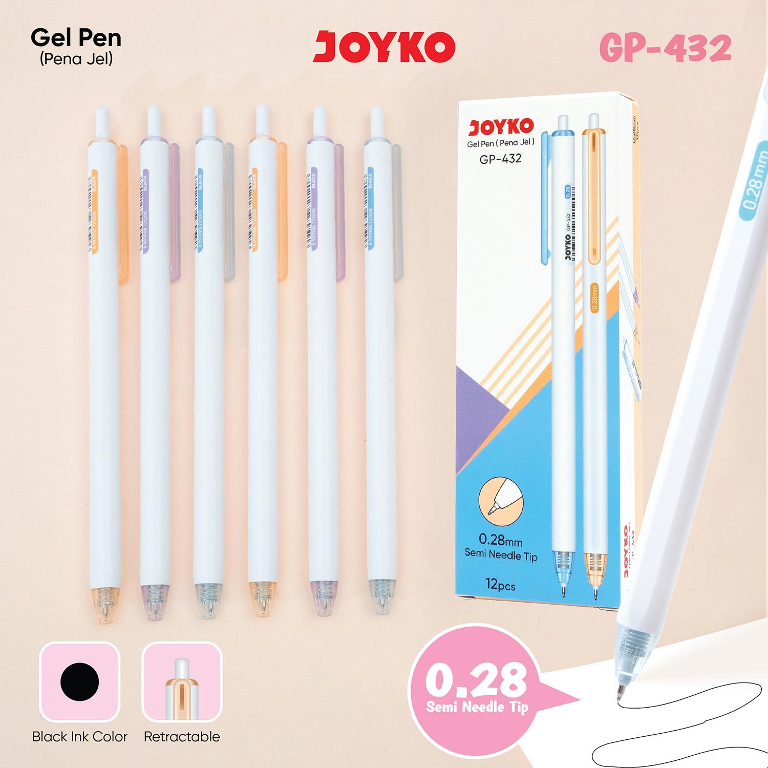 JOYKO Pulpen Gel 1 Pack GP-432 0.28 mm Isi 12 Pcs