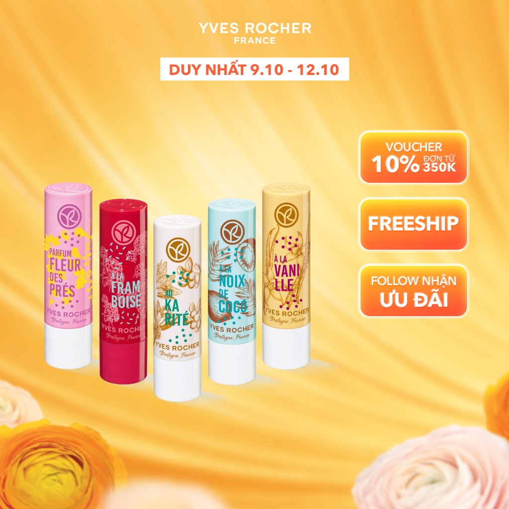 Son Dưỡng Môi Yves Rocher Lip Balm nhiều mùi hương 4.8G