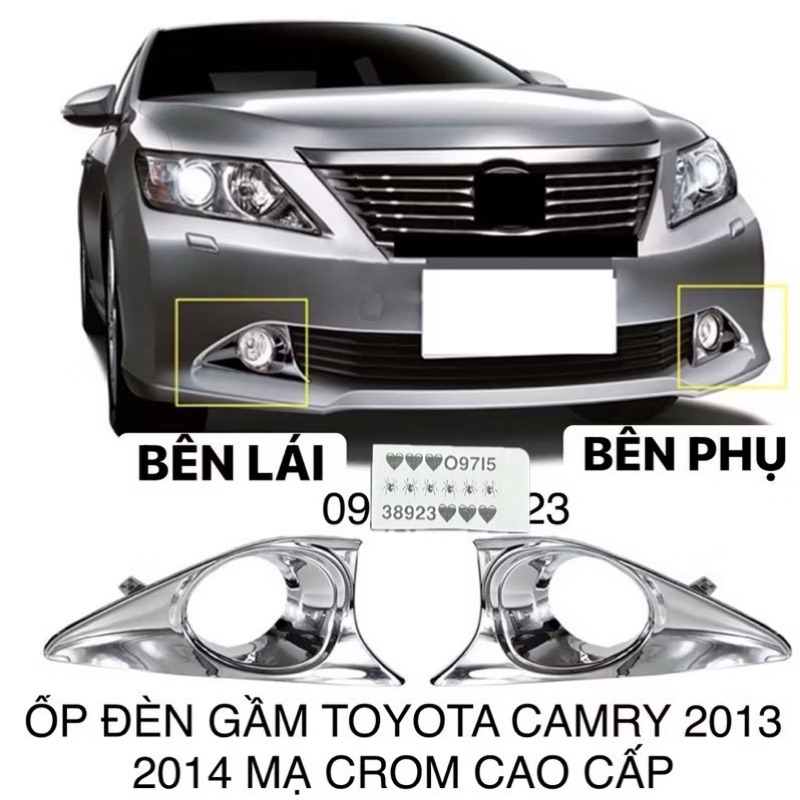 ỐP ĐÈN GẦM TOYOTA CAMRY 2012-2014 MẠ CROM CAO CẤP