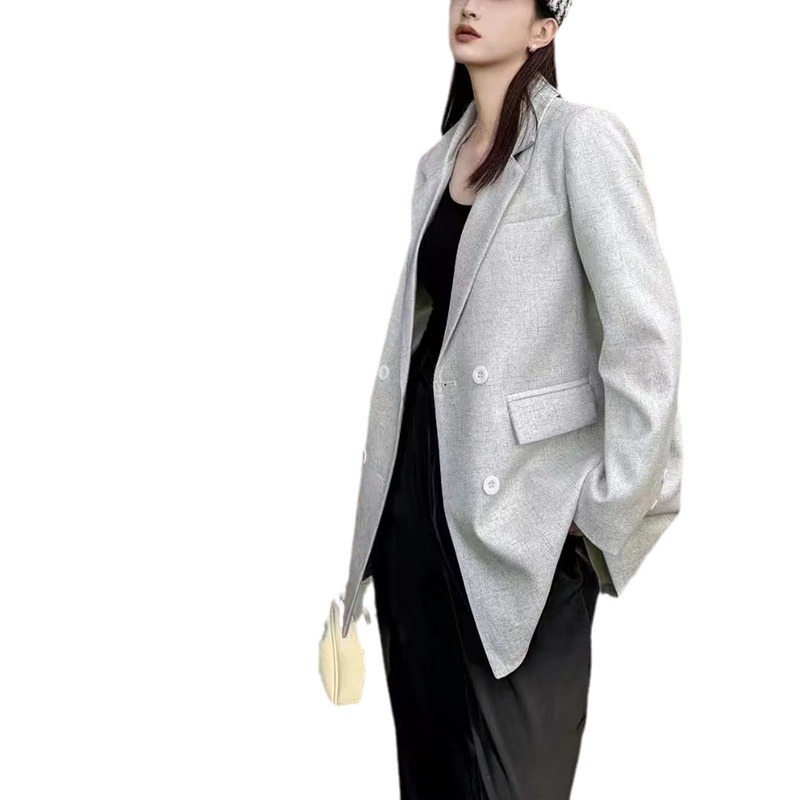 Light Luxury Suit Jacket For Women, 2024 Autumn New Style, Loose Casual Long Sleeved Small Suit, High-End Black Suit ราคา 2,382 บาท*ส่งฟรี
