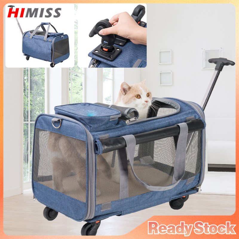 Large Cat Carrier With Wheels Soft Rolling Pet Carrier For Large Cats Small Dogs Foldable Travel Bag With Retractable Pull Rod ราคา 4,128 บาท*ส่งฟรี