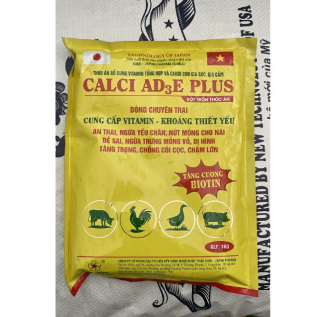 Calci AD3E plus 1kg cty sumi japan bổ sung canxi, biotin cho cứng xương