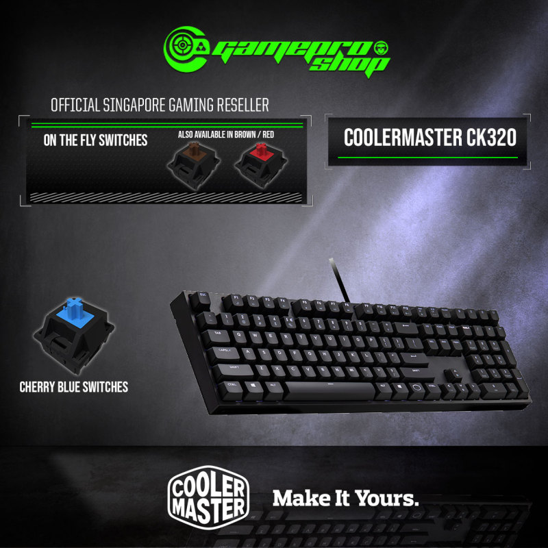 CoolerMaster CK320 Mechanical White LED Gaming Keyboard - (2Y) Singapore