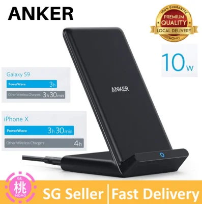 Anker Fast Wireless Charging upgraded , 10W PowerWave Stand, Compatible iPhone 11, iphone 11 Pro, iphone 11 Pro Max, XR, Xs Max, XS, X , Fast-Charging Samsung S10 S9/S9+/S8/S8+/Note 9 and More, (No AC Adapter) wireless charger