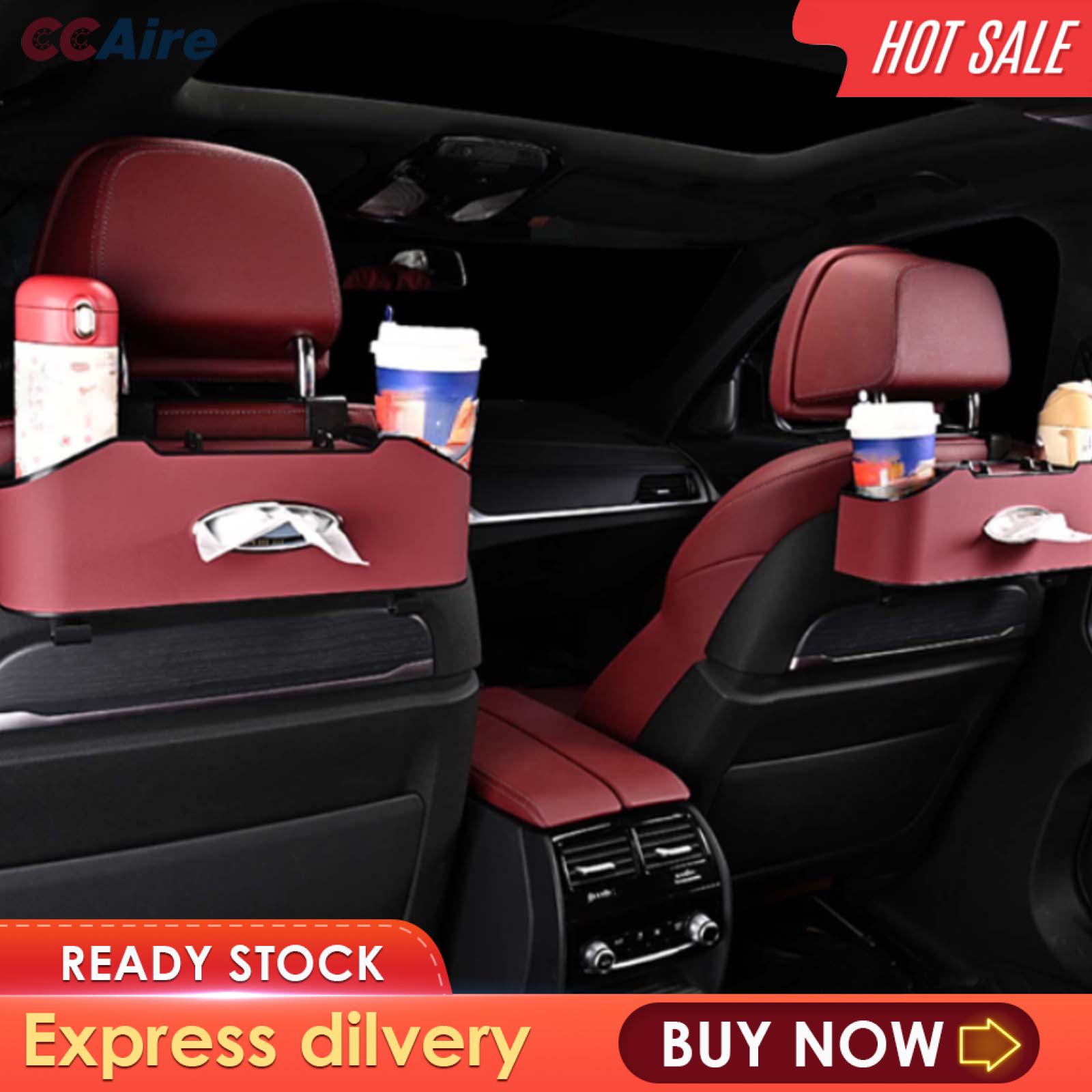 CCAire Seat Back Storage Box Interior Decoration Durable Hooks and Tissue Box Hanging Organizer Car Accessories Car Seat Back Organizer