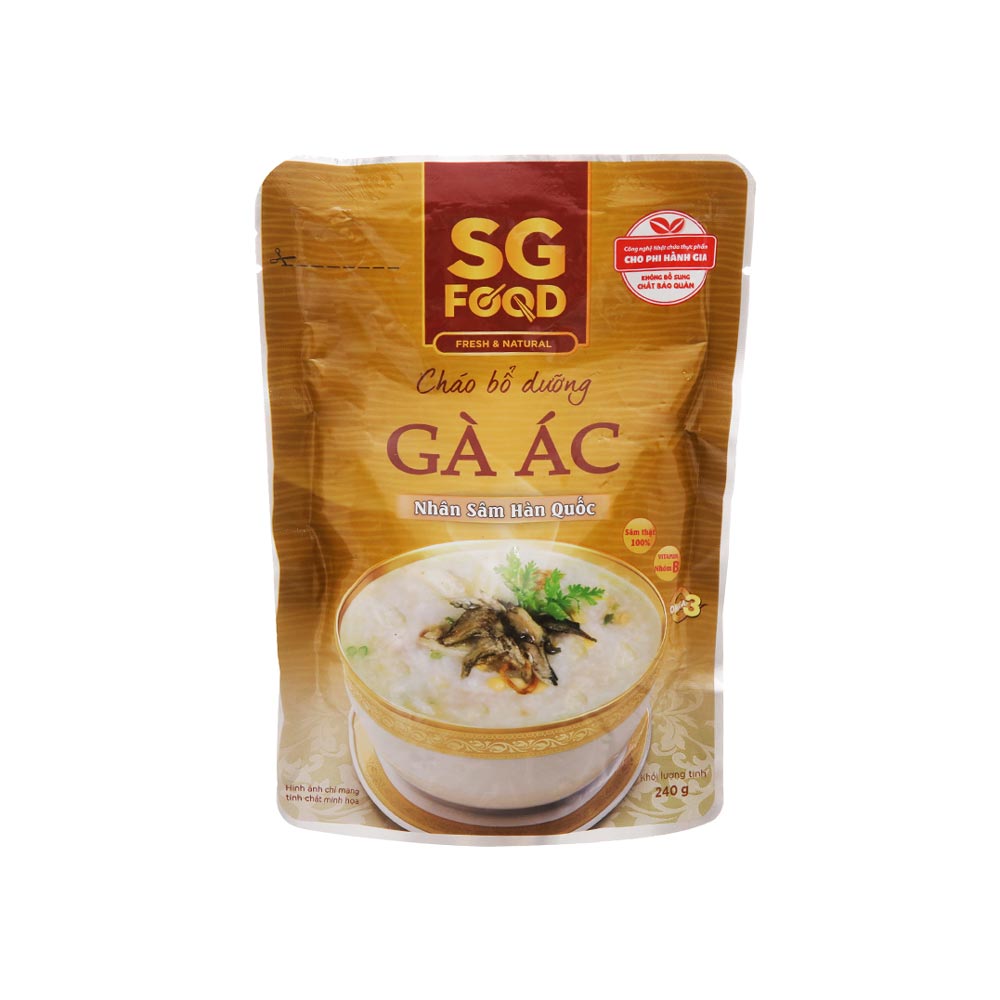 [Co.op Online] - Cháo bổ dưỡng SG Food gà ác nhân sâm Hàn Quốc gói 240g