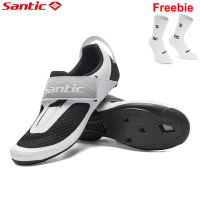 Santic Men Pro Triathlon Cycling Shoes for Road Cleats Nylon Sole Breathable Sports Bike Sneakers