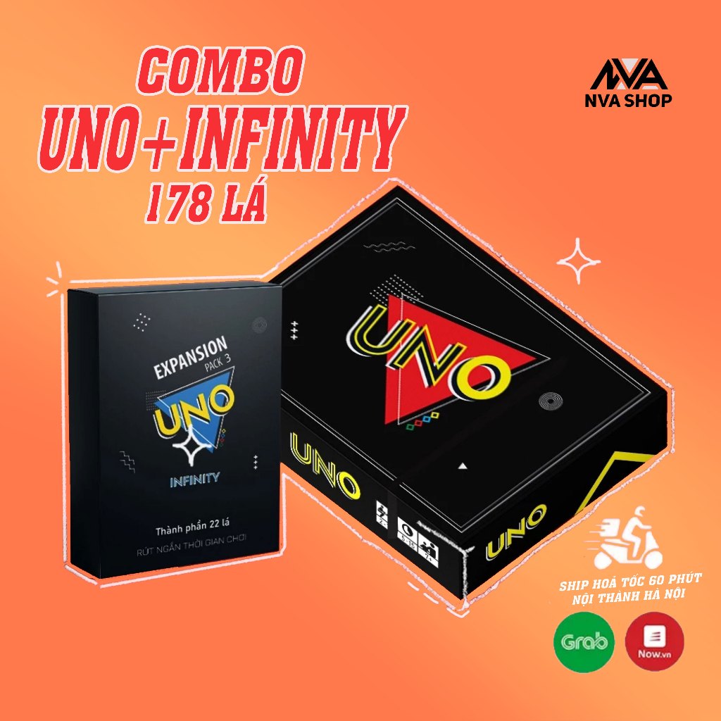 Combo uno 156 lá đen + uno infinity 22 lá siêu hủy diệt