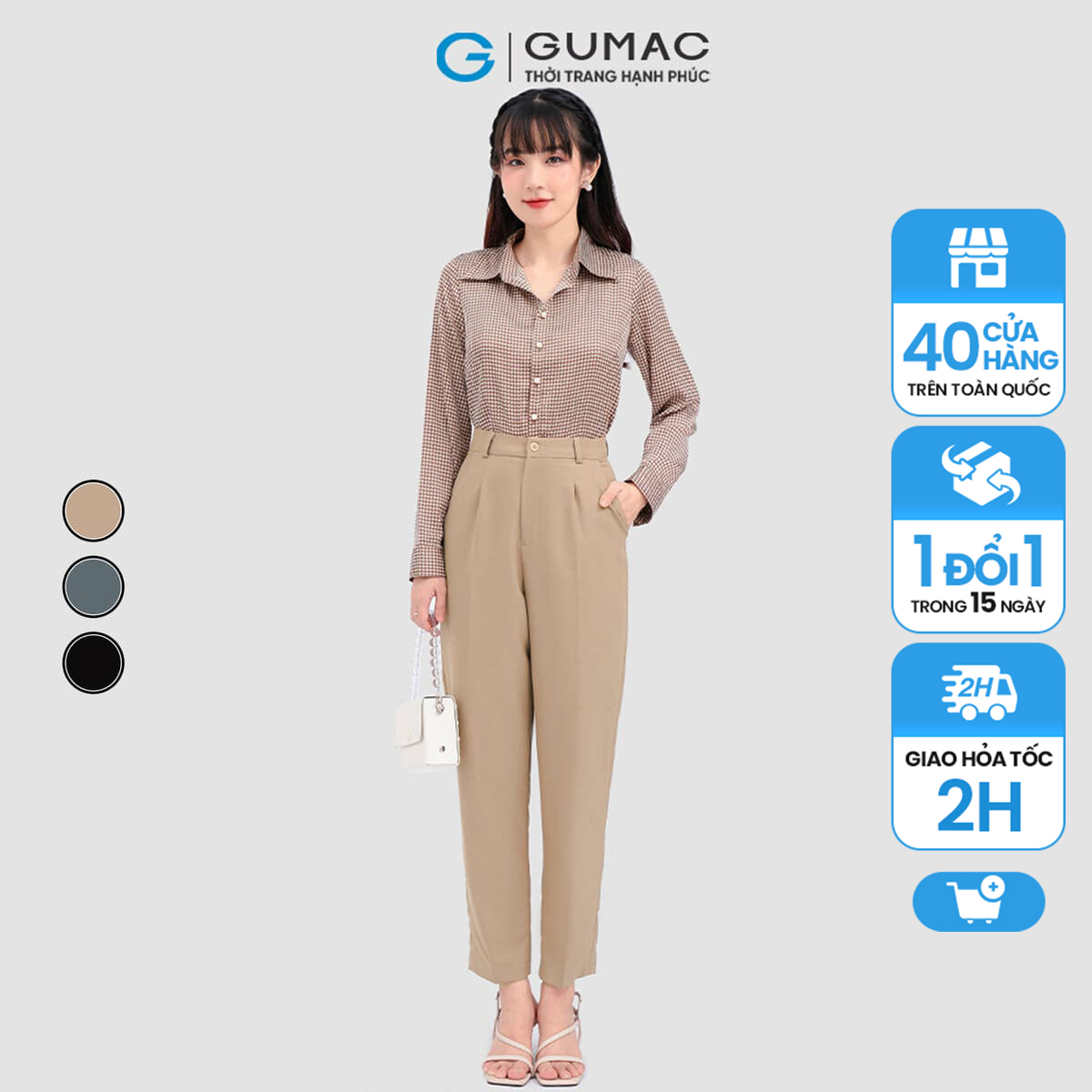 Quần tây baggy nhiều màu thời trang gumac qc12079