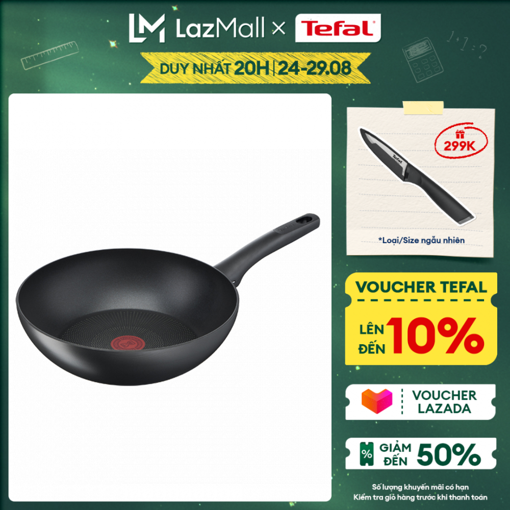 Chảo sâu lòng chống dính đáy từ Tefal Unlimited 28cm, dùng cho mọi loại bếp - Sản xuất tại Pháp - Gian hàng chính hãng bảo hành 2 năm - G2551902