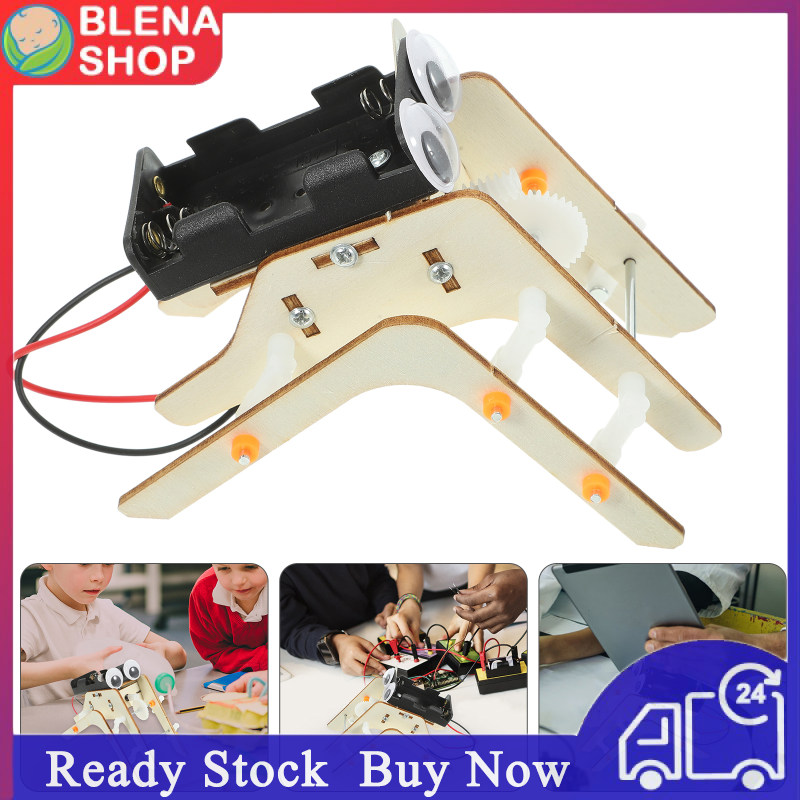 BLENASHOP DIY Robot Science Explorer Toy Construction Spider 3d Puzzle Toys for Toddlers Wooden Model Kids Electric Motor Woodworking Stem