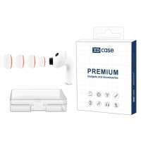 For AirPods Pro 3 / AirPods Pro 1 / 2 XDcase 4 Pairs Replacement Silicone Sponge Ear Tips XS/S/M/L Size(White Orange)