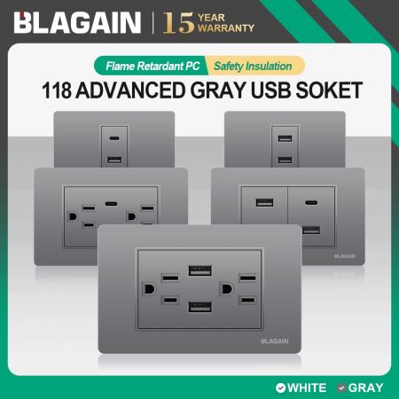 Blagain Wide Series Outlet With Usb And Type C