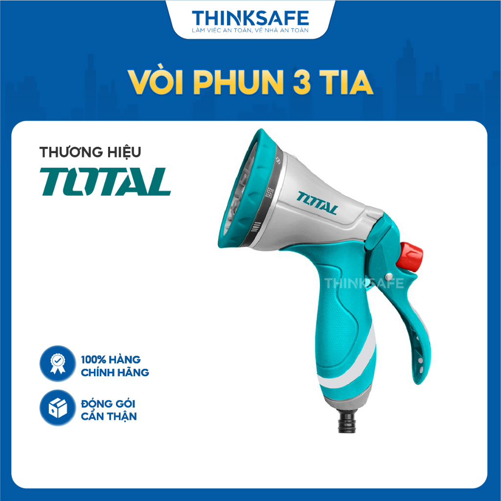 Vòi phun xịt rửa TOTAL THZATN1101 với 10 chế độ phun nhựa abs chống chịu va đập tay cầm mềm bền bỉ thoải mái - Thinksafe