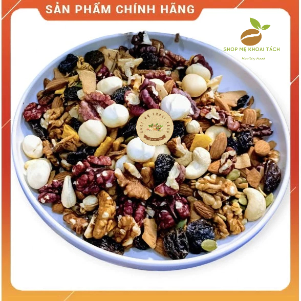 500G- Ngũ cốc ăn kiêng giảm cân Granola cao cấp mix Macca, Óc chó đỏ sấy nguyên vị hạt dinh dưỡng tốt cho sức khỏe
