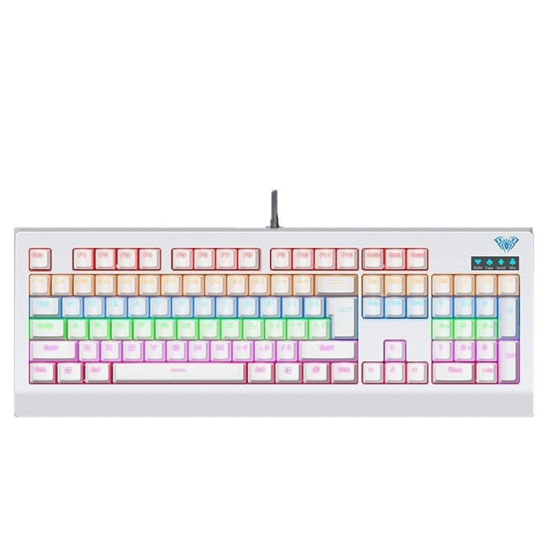 AULA Demon King Mechanical Gaming Keyboard, Rainbow Backlit Clicky Blue Switch Singapore
