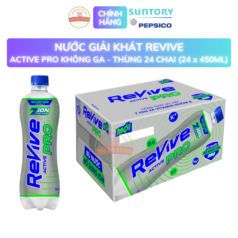 Nước Điện Giải Revive Active Pro Thể Thao Không Ga - Thùng 24 Chai x 450ML