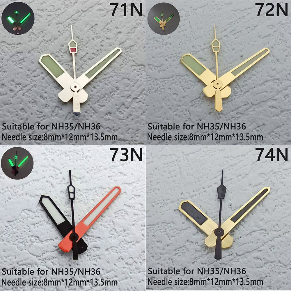 Thích hợp cho nh35 nh36 chuyển động con trỏ xem giờ phút thứ hai kim màu xanh lá cây lumen con trỏ nh35 nh36 tay xem phần