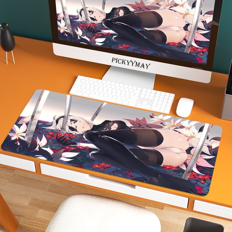 Sexy Nier Automata 90x40cm XL Lockedge Chơi game lớn Chuột Pad Bàn phím chơi game Máy tính Bàn phím 