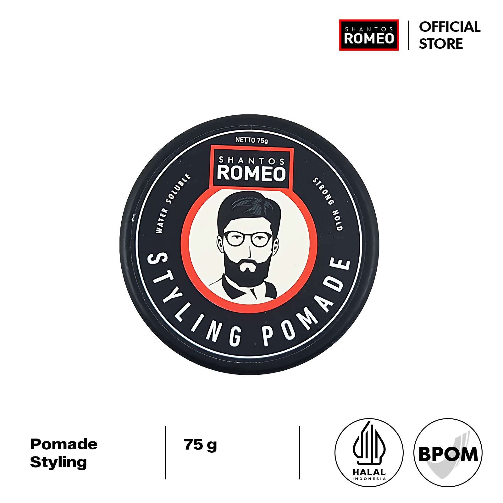 SHANTOS ROMEO Pomade Rambut 75 G Pomade Hair Oil Minyak Rambut HOL-SHANTOS