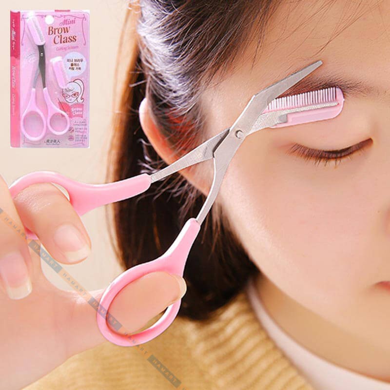 Kéo tỉa lông mày, kéo cắt lông mày có lược, dụng cụ tỉa lông tiện lợi M14