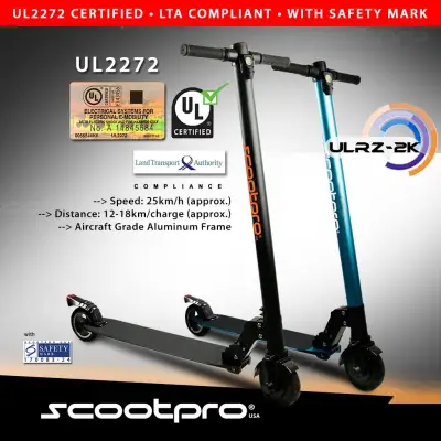 Scootpro ULRZ-2K Escooter ★ UL2272 Certified Electric Scooter ★ LTA Compliant