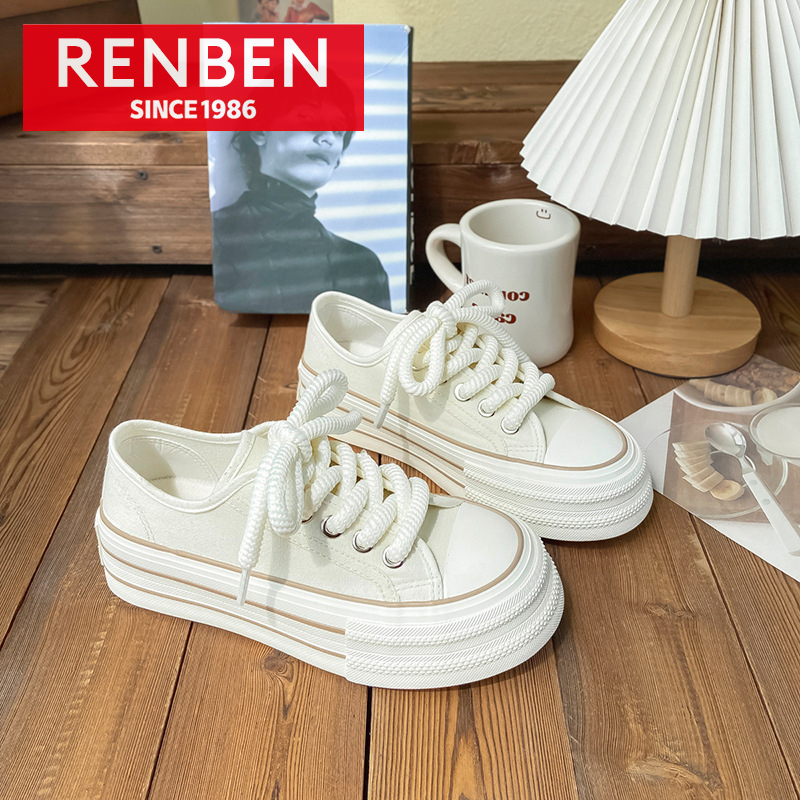 RENBEN Thick-soled heightening casual little white shoes women s versatile