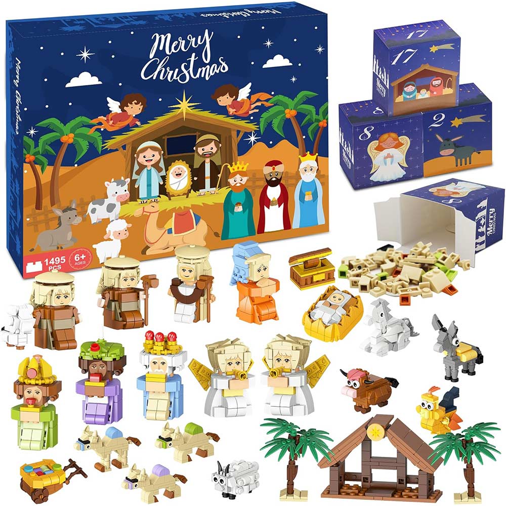 【On Sale】Nativity Advent Calendar Building Blocks 2026 Christmas gift