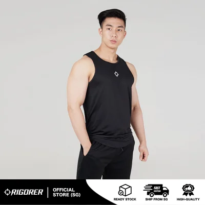 SG {Ready Stock} Rigorer Performance Tank Top [T311] - Gym Exercise Basketball Running Jogging Sleeveless Top Men Singlet Mens Sports Wear Dry Fit T-shirt Dri T Shirt For Mens Vest Clothes Workout Undershirt