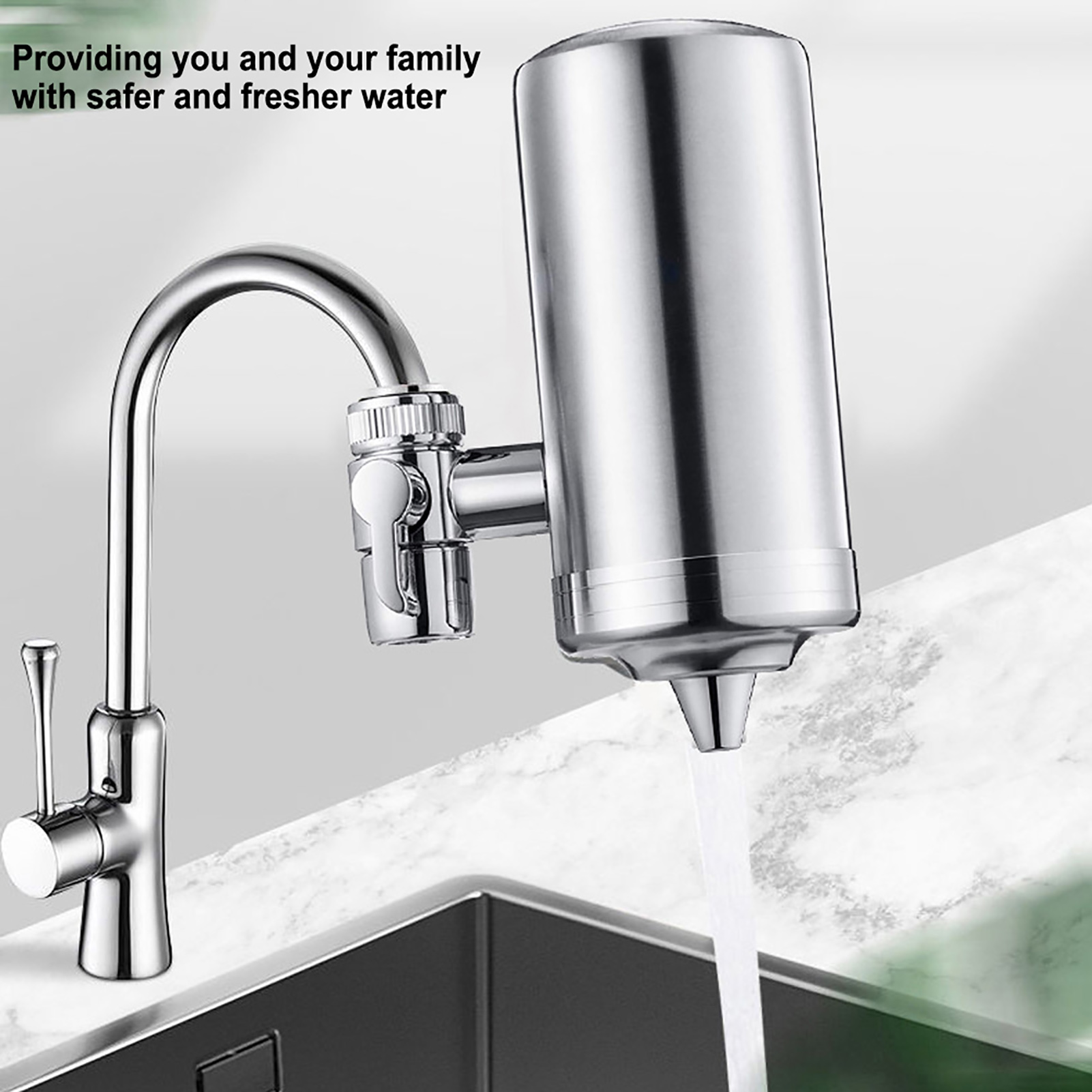 Vòi nước núi lọc nước đồ gia dụng bằng thép không gỉ Bồn Rửa Nhà Bếp tap lọc để giảm clo chì