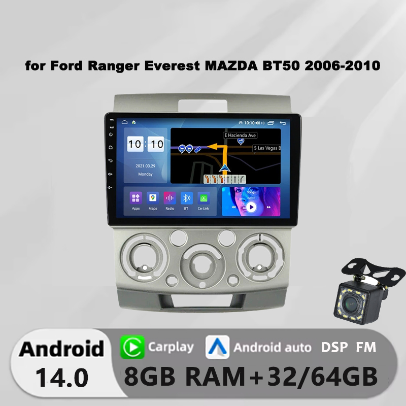 Honxun ESSGOO acodo ASTRAL STAPON 8GB ram+64 android head unit for Ford Ranger Everest focus MAZDA BT50 2006-2011 player 2din stereo multimedia player screen monitor with rear camera FM GPS wifi navigation ราคา 3,888 บาท*ส่งฟรี