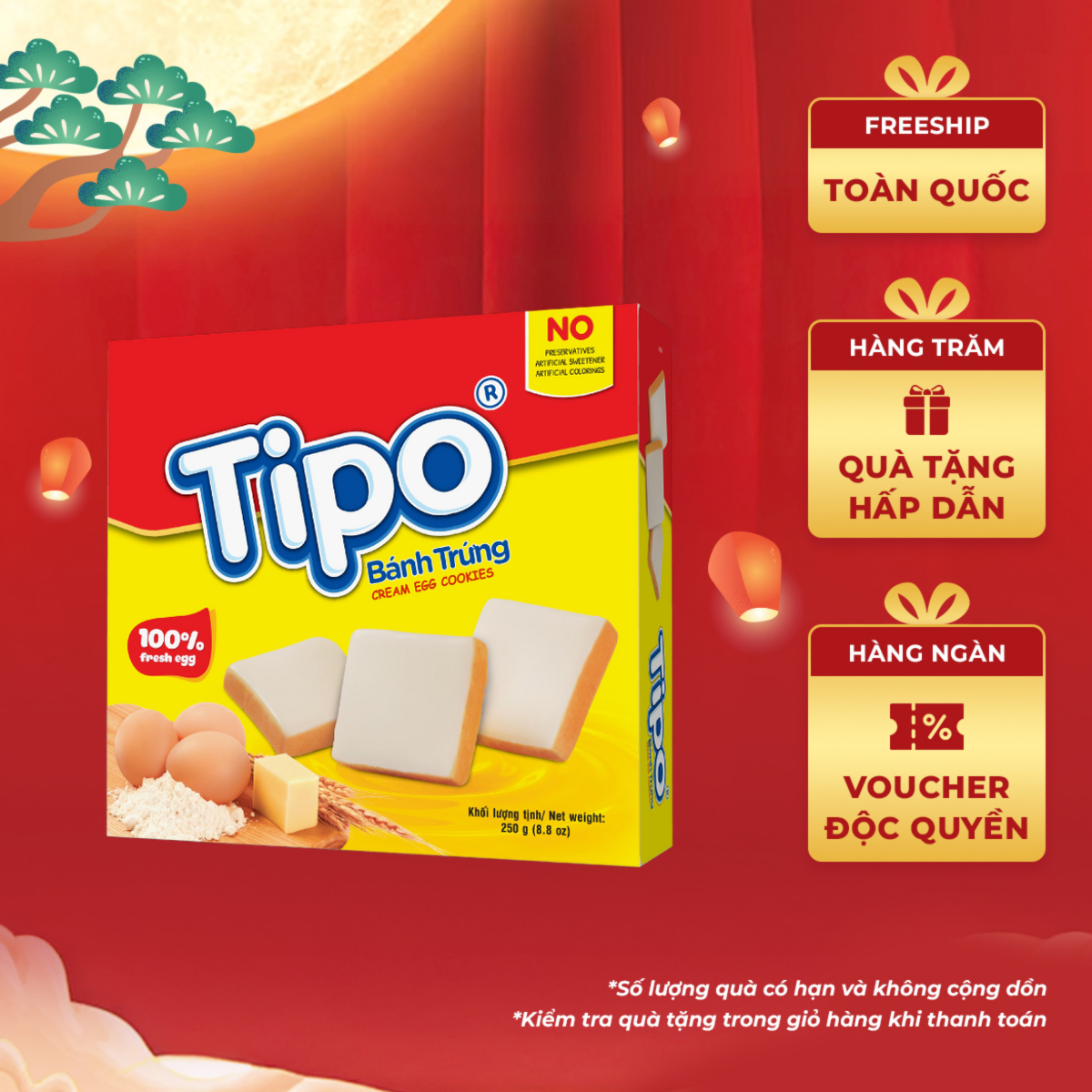 Bánh Tipo Trứng Nướng Vị Sữa Hữu Nghị 250g