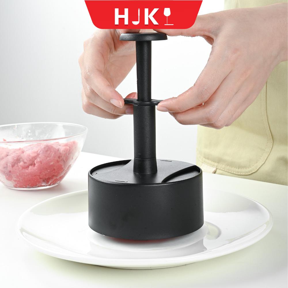 HJKL Tròn Dụng cụ làm bánh burger Loại bấm tay Không dính Máy ép thịt Hamburger Phụ kiện nhà bếp Nhựa Khuôn làm bánh thịt BBQ