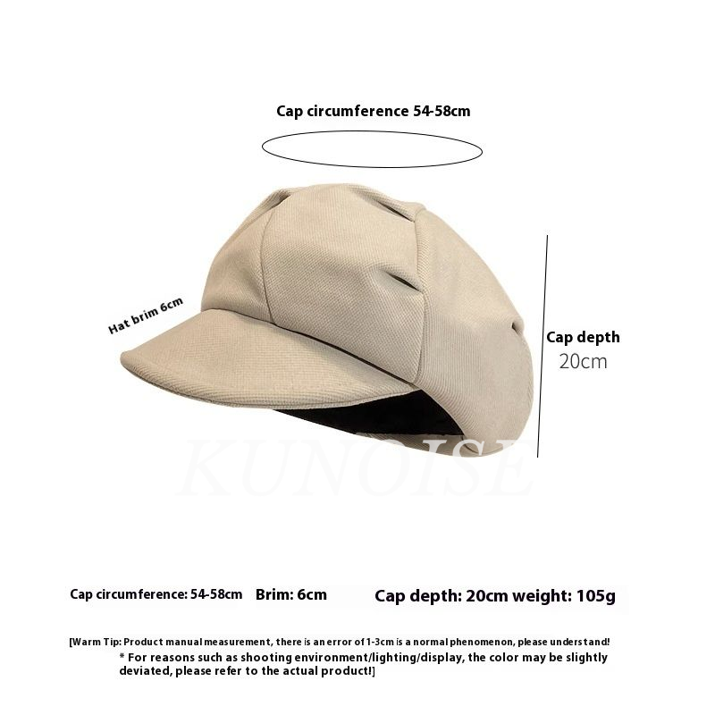KUNOISE Woolen Clouds Beret All-Matching Octagonal Hat Casual Fashion Painter Cap Women ราคา 133 บาท*ส่งฟรี