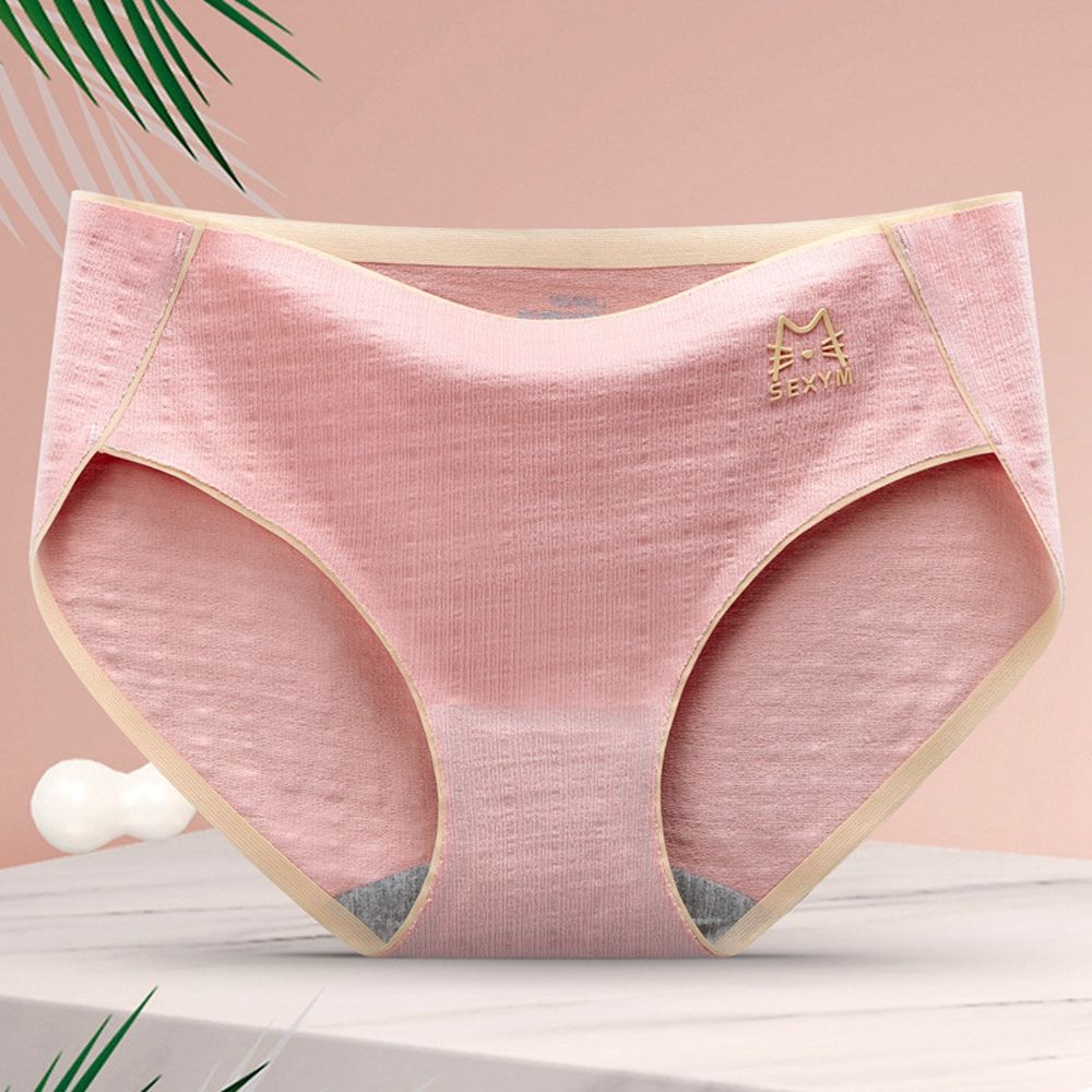 Yougen đàn hồi in hình mèo đũng quần vải bông cỡ lỡn cô gái phụ nữ intimates quần lót in hình cotton quần lót màu trơn
