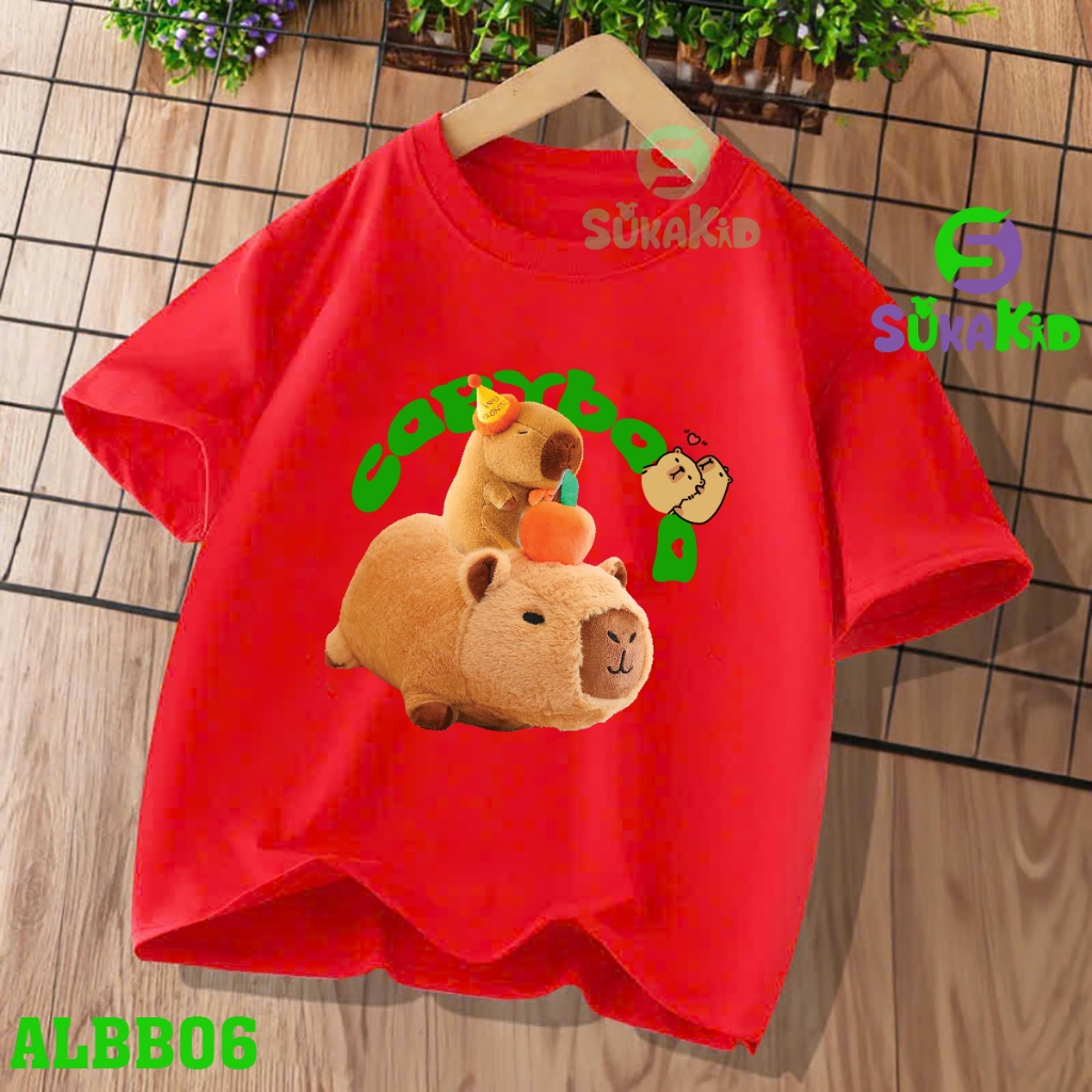Áo thun trẻ em capybara carot cho bé trai bé gái,từ 6kg-30kg.ALBB06