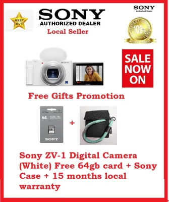 Sony ZV-1 Digital Camera (White) Free 64gb card + Sony Case + 15 months local warranty